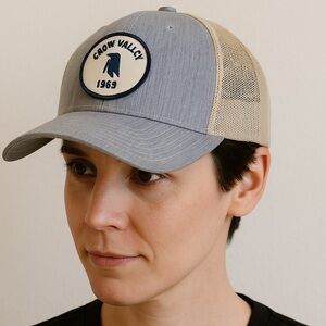 NWOT American Needle Blue Ivory Crow Valley 1969 Trucker Mesh Baseball Cap